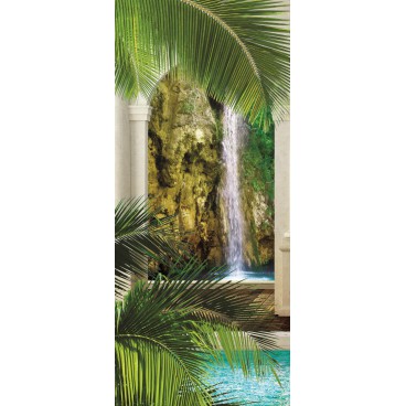 Dverová fototapeta - FT2710 - Výhľad cez kolonádu na rieku