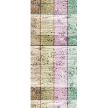 Dverová fototapeta - DV0396 - Drevená stena - dúhová