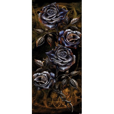 Dverová fototapeta - FT2275 - Kovové ruže – hnedé