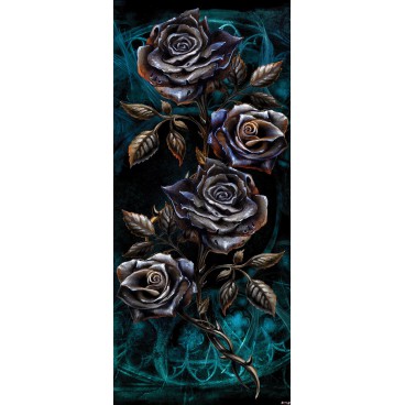 Dverová fototapeta - FT2276 - Kovové ruže – modré