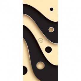 Dverová fototapeta - FT3485 - Čiernohnedé krivky