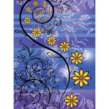 Fototapeta panel - PL0096 - Kvetovaný ornament – fialový