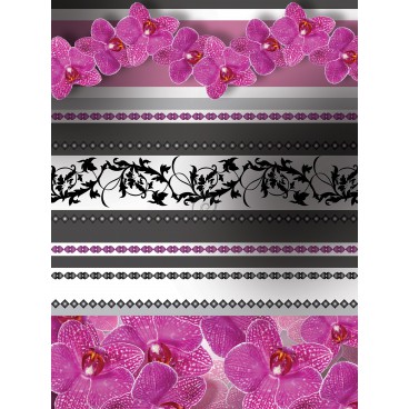 Fototapeta panel - PL0100 - Kvetovaný ornament – ružové kvety