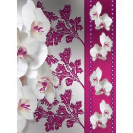 Fototapeta panel - PL0112 - Biele kvety na ružovom pozadí