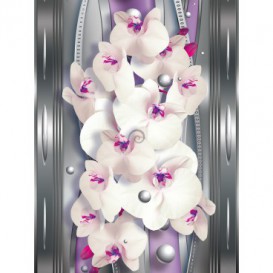 Fototapeta panel - PL0181 - Orchidea na strieborno ružovom pozadí