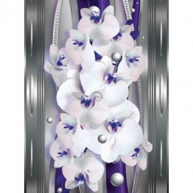 Fototapeta panel - PL0205 - Orchidea na fialovom striebornom pozadí