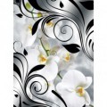 Fototapeta panel - PL0269 - Biele kvety na čiernobielom pozadí