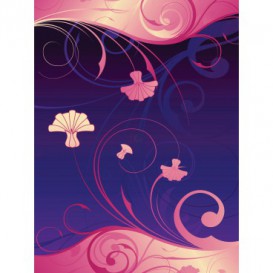 Fototapeta panel - PL0300 - Abstraktné ružové kvety - pozadie modré