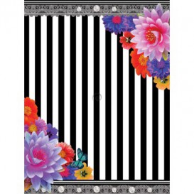 Fototapeta panel - PL0420 - Kvety na čiernobielom pozadí