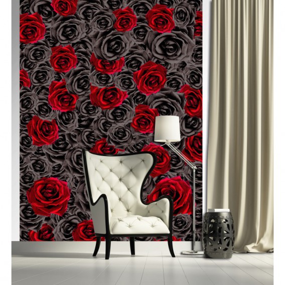 Fototapeta panel - PL0422 - Červene a čierne ruže