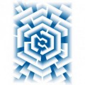 Fototapeta panel - PL0445 - 3D - Labyrint – modrý