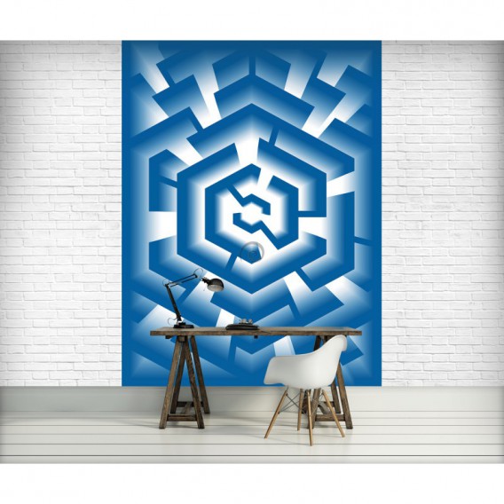 Fototapeta panel - PL0446 - 3D- Labyrint – modrý