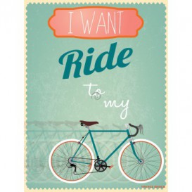 Fototapeta panel - PL0453 - Jazdiť na mojom bicykli - biely