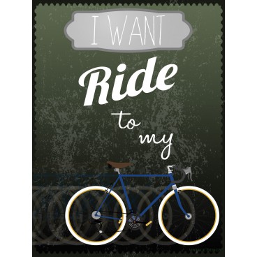 Fototapeta panel - PL0454 - Jazdiť na mojom bicykli - tmavo sivý