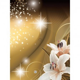 Fototapeta panel - PL0625 - Kvety na zlatom pozadí