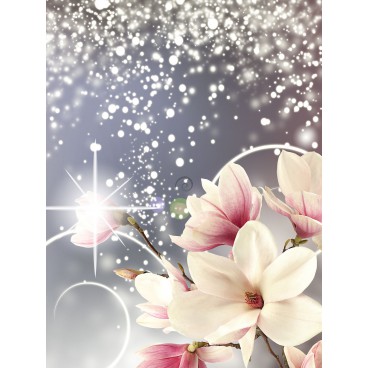 Fototapeta panel - PL0626 - Kvety na striebornom pozadí