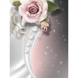 Fototapeta panel - PL0739 - Ruže na striebornom pozadí