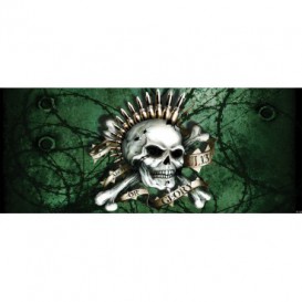 Panoramatická fototapeta - FT4410 - Lebka s nábojmi – zelená