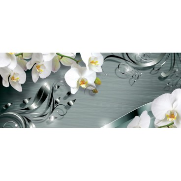 Panoramatická fototapeta - FT3055 - Orchidea na sivom pozadí