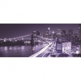 Panoramatická fototapeta - PA0048 - Modré mesto zrýchlené