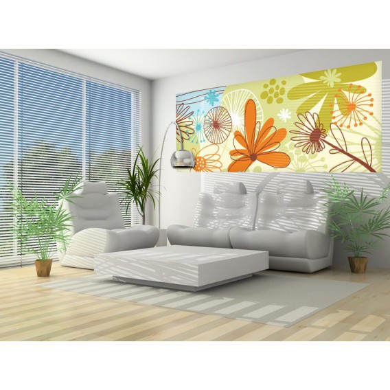 Panoramatická fototapeta - PA0118 - Kreslené listy