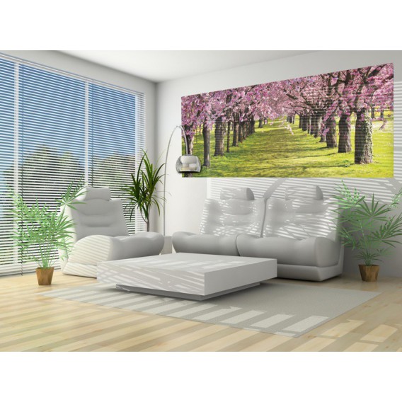 Panoramatická fototapeta - PA0142 - Ružové stromy