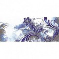 Panoramatická fototapeta - PA0180 - Kreslené modrofialové kvety