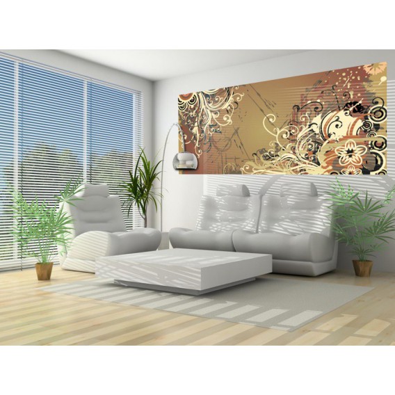 Panoramatická fototapeta - PA0191 - Kreslené kvety