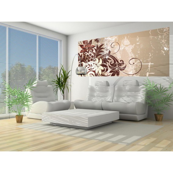 Panoramatická fototapeta - PA0198 - Kreslené kvety