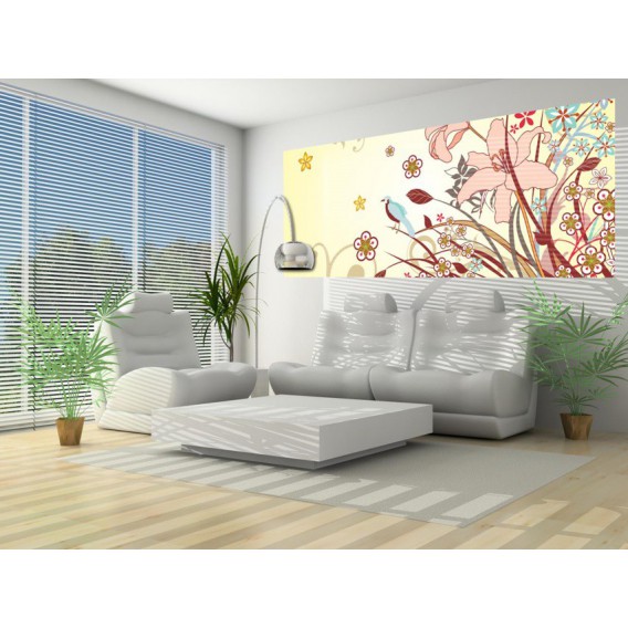 Panoramatická fototapeta - PA0294 - Kreslené listy