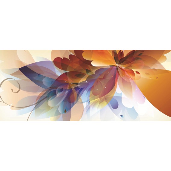 Panoramatická fototapeta - PA0303 - Kreslené kvety