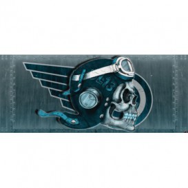 Panoramatická fototapeta - PA4016 - Lebka – pilot modrý