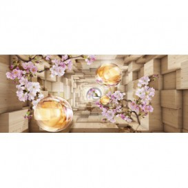Panoramatická fototapeta - PA4280 - 3D kocky s kvetmi