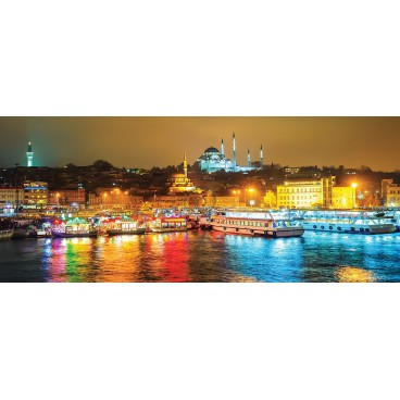 Panoramatická fototapeta - PA4337 - Nočné mesto Istanbul