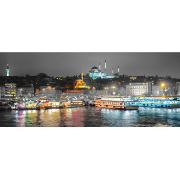 Panoramatická fototapeta - PA4338 - Nočné mesto Istanbul