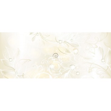Panoramatická fototapeta - PA4409 - Biele kreslené kvety