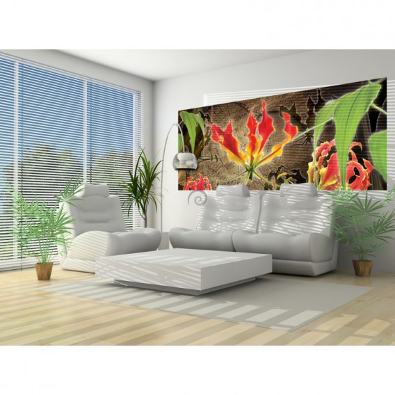 Panoramatická fototapeta - PA4417 - Červené ľalie