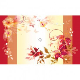 Fototapeta na stenu - FT2403 - Červený kvetovaný motív