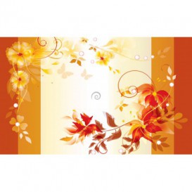 Fototapeta na stenu - FT2408 - Oranžový kvetovaný motív