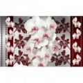Fototapeta na stenu - FT4508 - Biele kvety na červenom pozadí