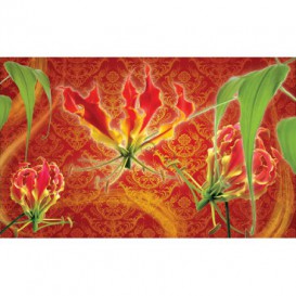 Fototapeta na stenu - FT2931 - Červené ľalie na červenom pozadí