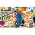 Fototapeta na stenu - FT2029 - Street Style - Graffiti - modrá