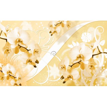 Fototapeta na zeď - FT2935 - Orchidej na zlatém pozadí