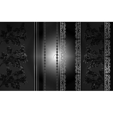 Fototapeta na stenu - FT3539 - Kvetovaný ornament – čierne pozadie