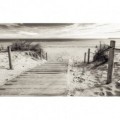 Fototapeta na zeď - FT4612 - Chodník na pláž - černobílý