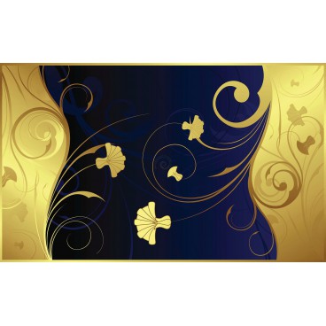Fototapeta na stenu - FT3407 - Zlato modré kvety
