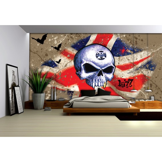 Fototapeta na stenu - FT3797 - Lebka – anglická vlajka
