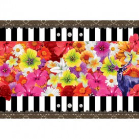 Fototapeta na stenu - FT4689 - Kvety na čiernobielom pozadí