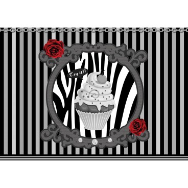 Fototapeta na stenu - FT4692 - Cupcake - čiernobiely