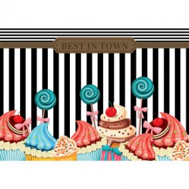 Fototapeta na stenu - FT4701 - Cupcake na čiernobielom pozadí